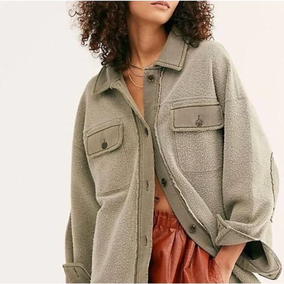 Free People Ruby Shacked in Moss L - Picture 1 of 5